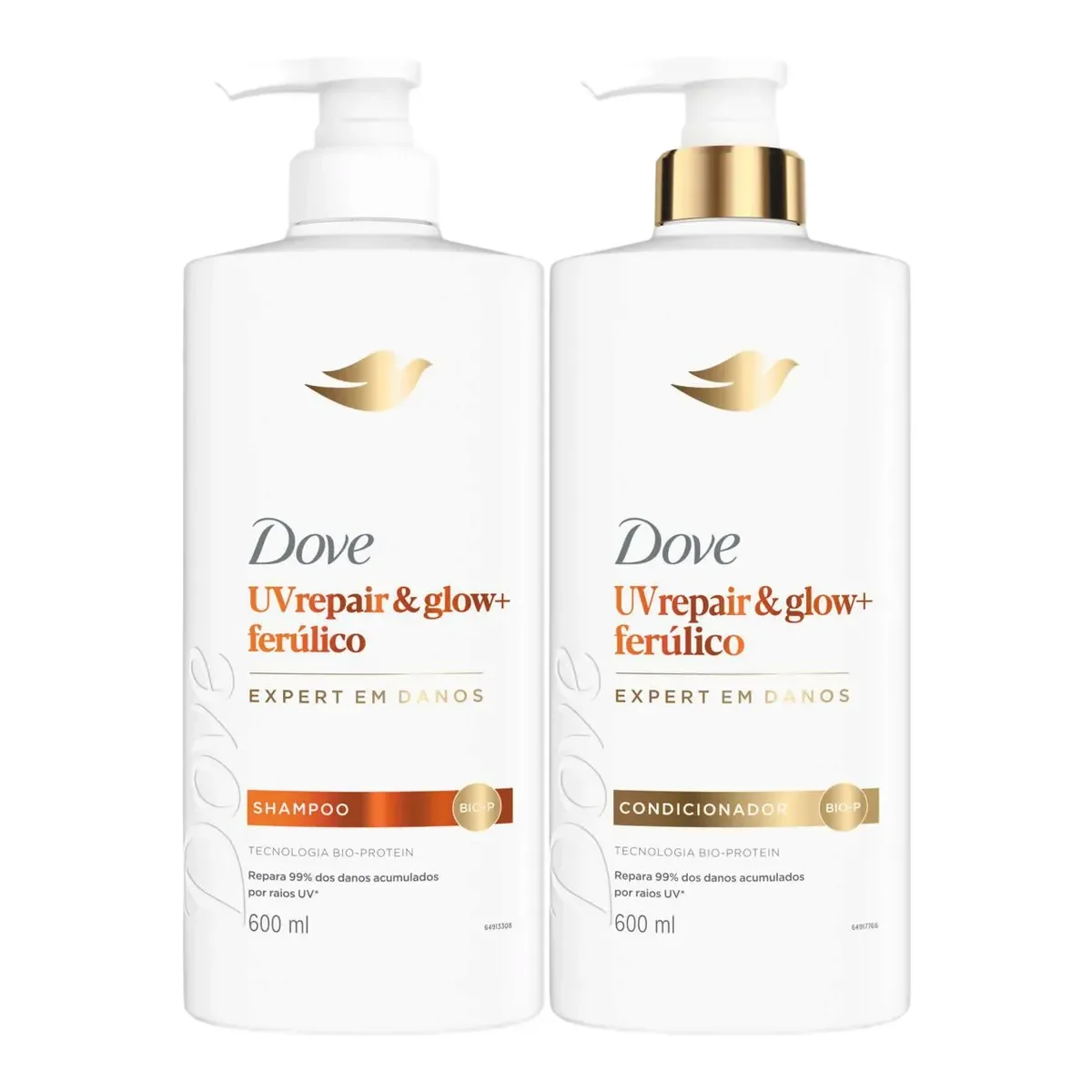 Kit Dove UV Repair & Glow + Ferúlico Shampoo 600ml + Condicionador 600ml - imagem 1