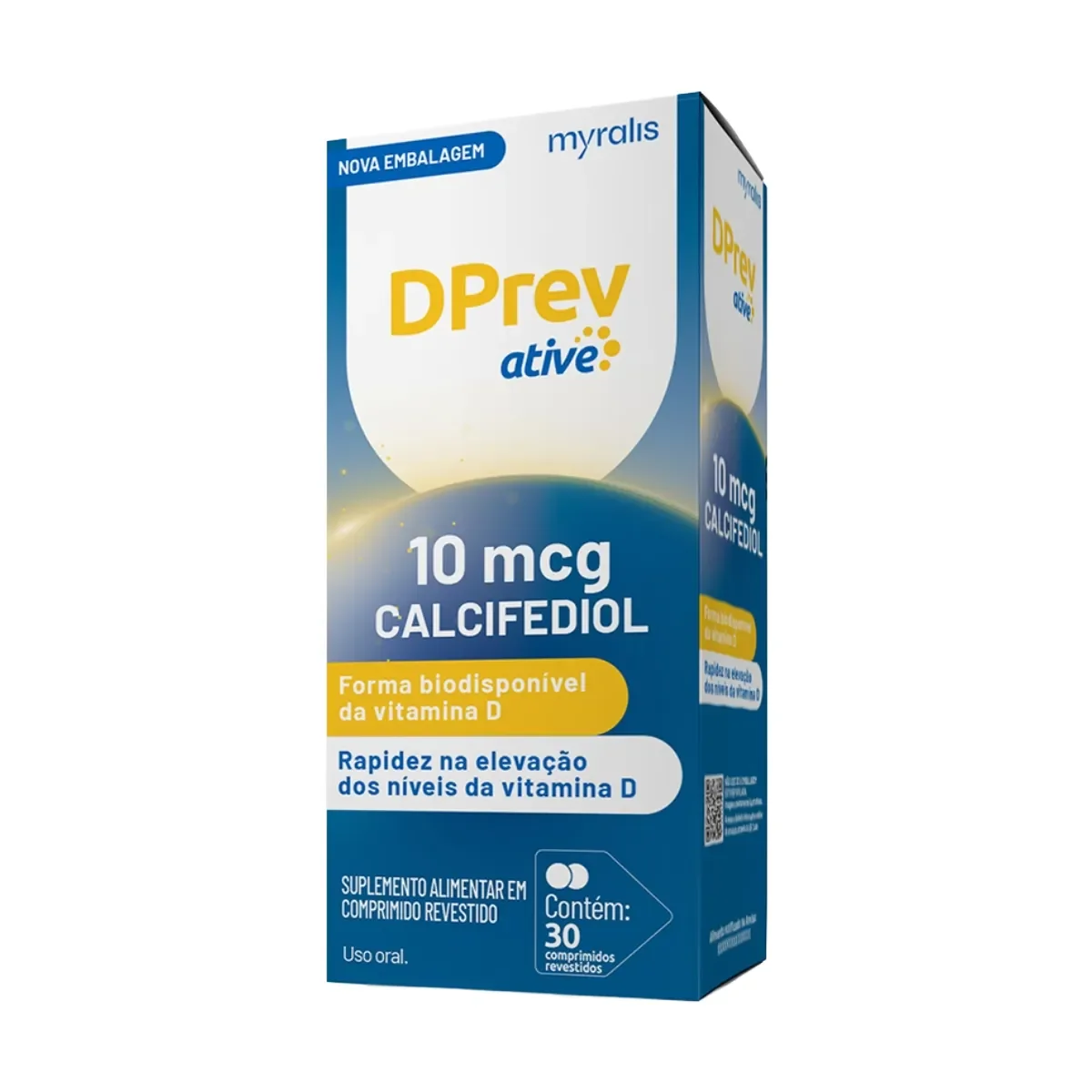 Vitamina D 10mcg DPrev Ative 30 comprimidos - imagem 1