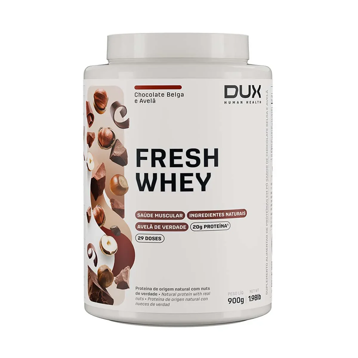 Fresh Whey Dux Nutrition Chocolate & Avelã 900g - imagem 1