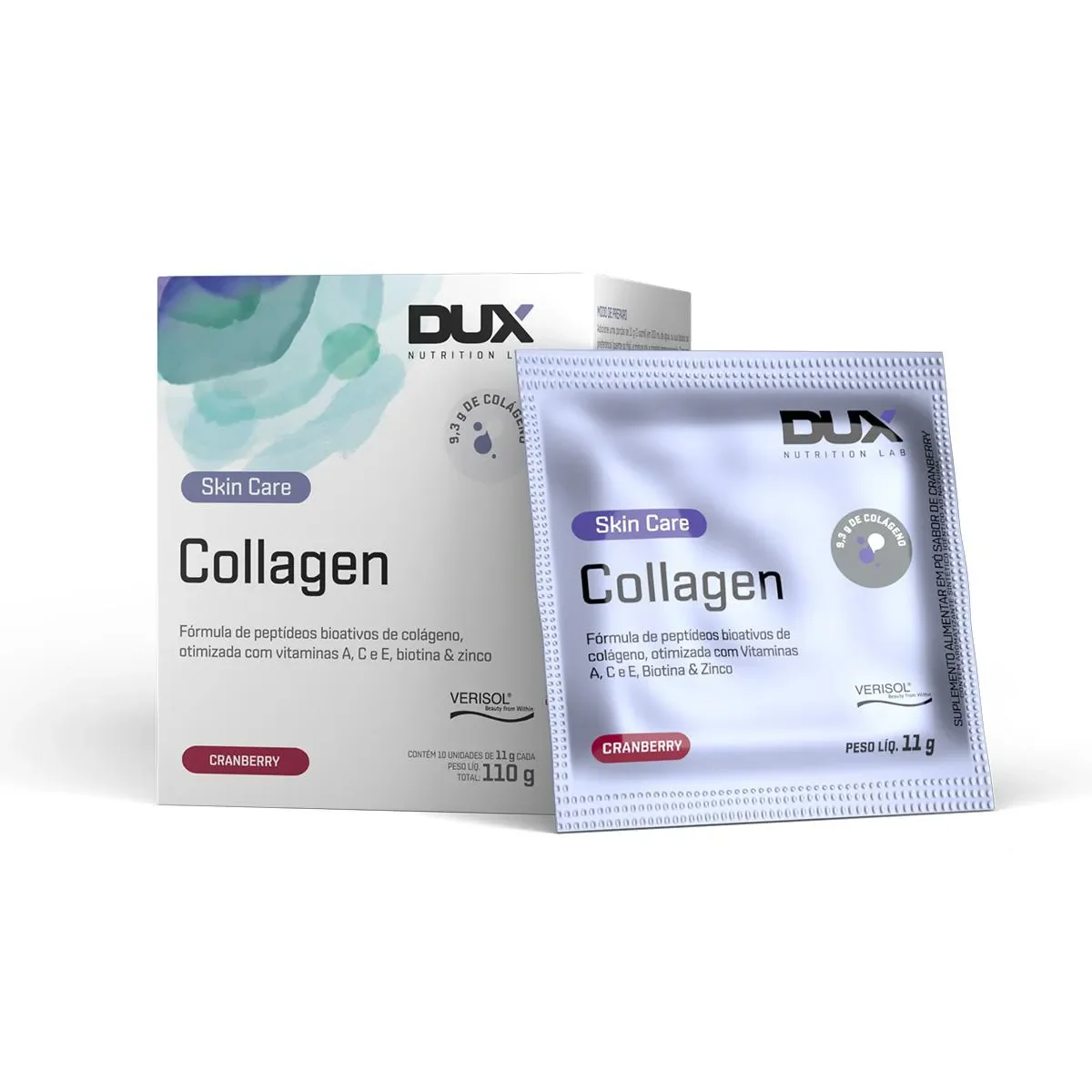 Colágeno Hidrolisado Collagen Dux Nutrition Cranberry 10 Sachês - imagem 1