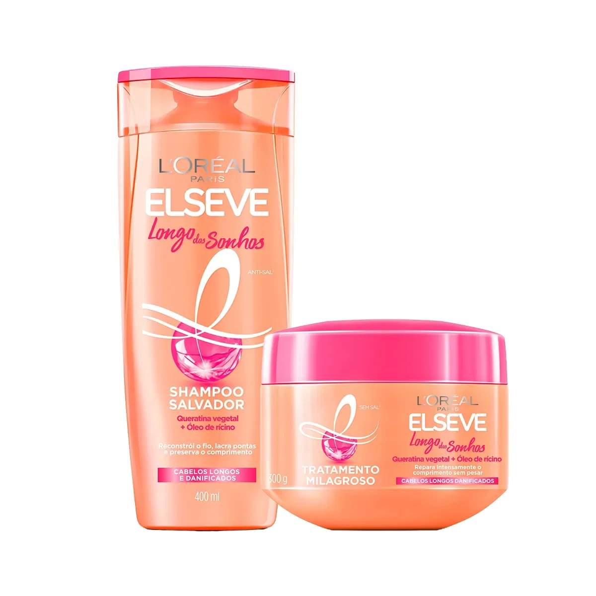 Kit L'Oréal Paris Elseve Longo dos Sonhos Shampoo 400ml + Creme de Tratamento 300g - imagem 1