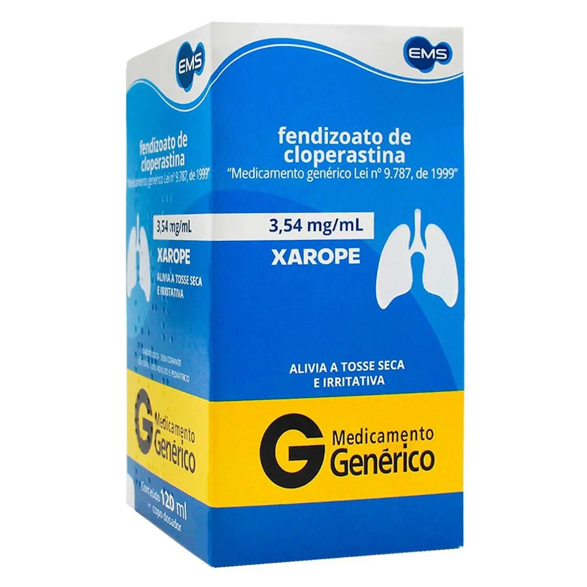 Fendizoato de Cloperastina 3,54mg/ml Xarope 120ml + copo dosador EMS Genérico - imagem 1