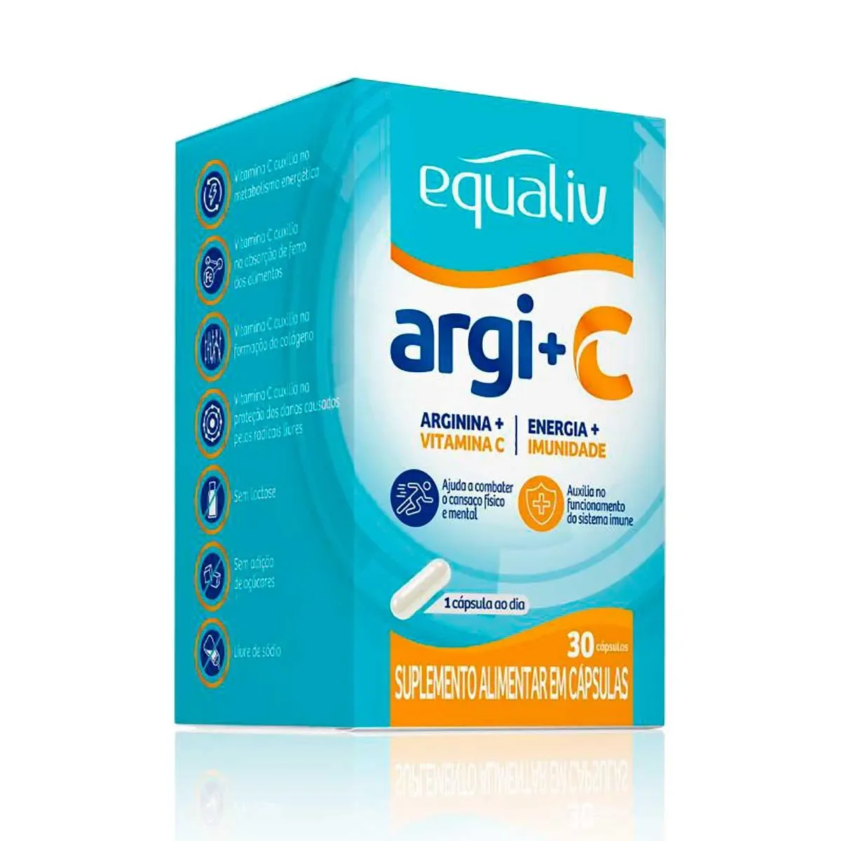 Vitamina C + Arginina Equaliv 30 cápsulas - imagem 1