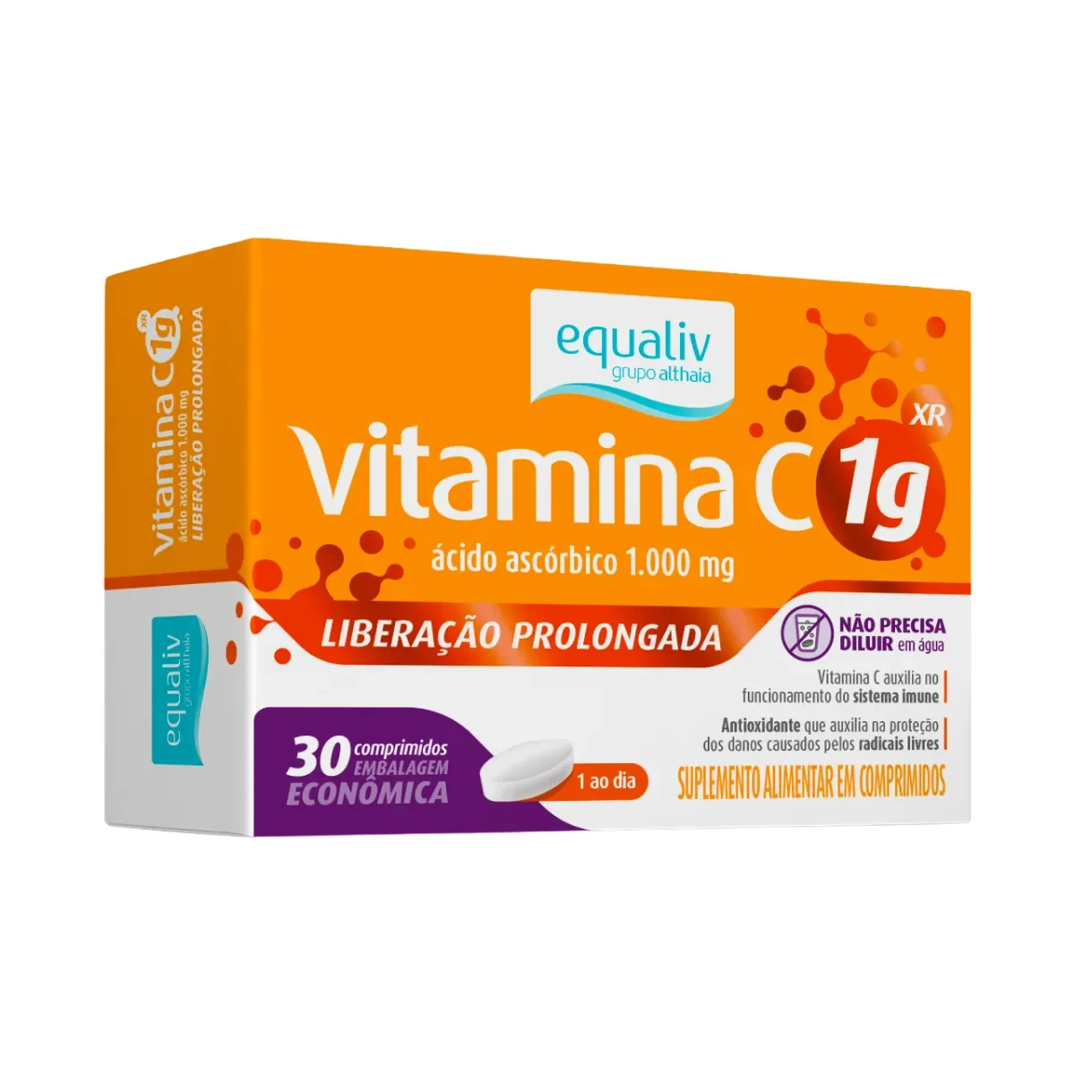 Vitamina C Equaliv 1g 30 Comprimidos - imagem 1