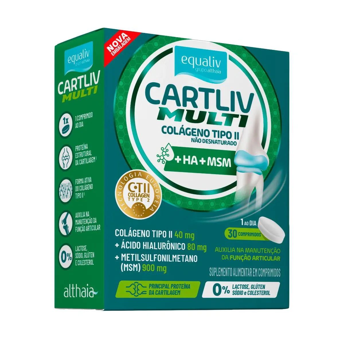 Colágeno Tipo II Equaliv Cartliv Multi 30 Comprimidos - imagem 1