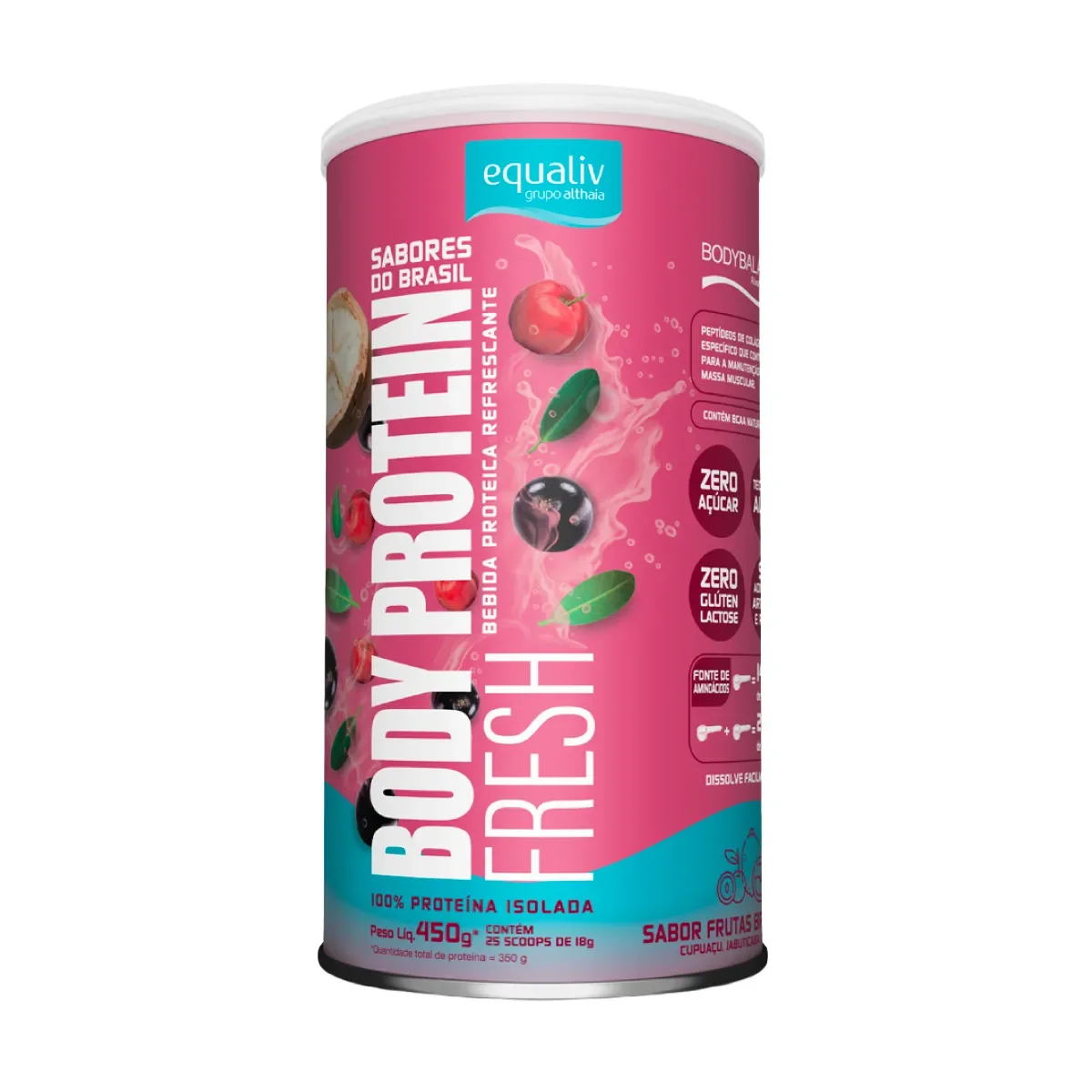 Proteína Isolada com Colágeno Equaliv Body Protein Fresh Frutas Brasileiras 450g - imagem 1