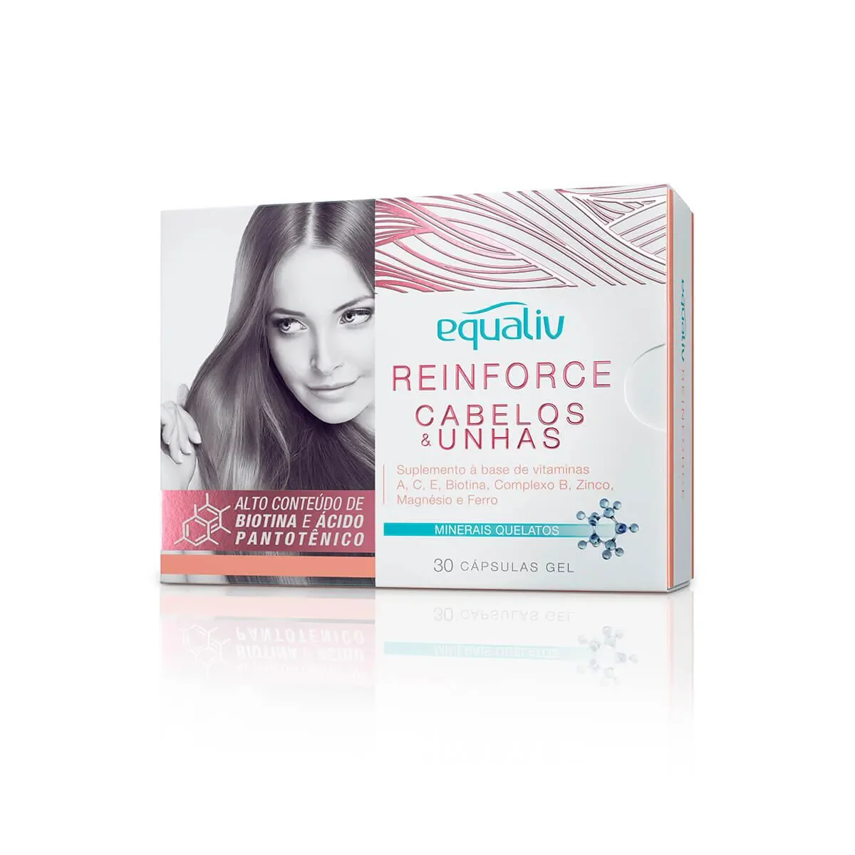 Suplemento Vitamínico Equaliv Reinforce Cabelos & Unhas com 30 cápsulas - imagem 1