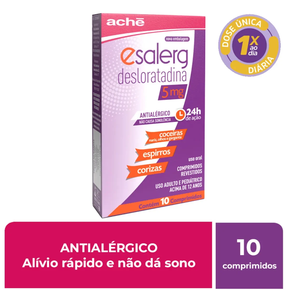 Esalerg Desloratadina 5mg 10 comprimidos - imagem 1