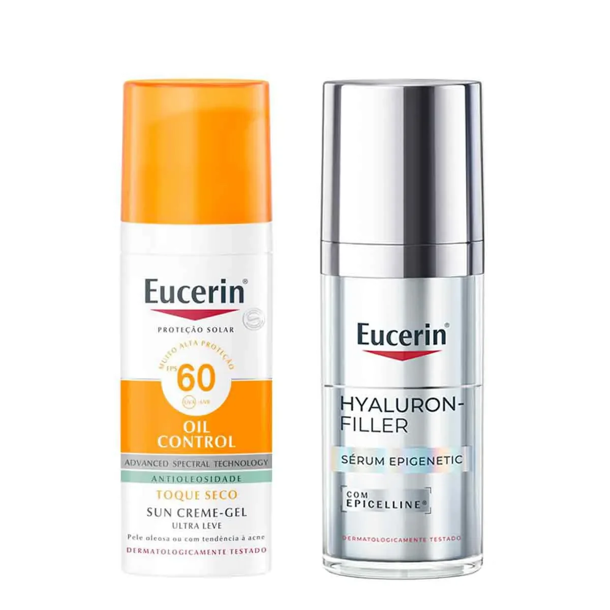 Kit Eucerin Sérum Facial Anti-Idade Hyaluron-Filler Epigenetic 30ml + Protetor Solar Facial Gel Antioleosidade FPS 60 Sun 52g - imagem 1