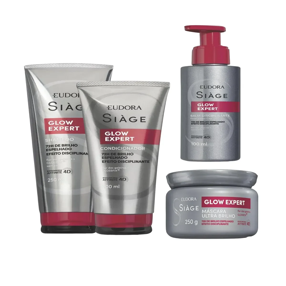 Kit Eudora Siàge Glow Expert Shampoo 250ml+ Condicionador 200ml+ Máscara 250g + Leave-In 100ml - imagem 1
