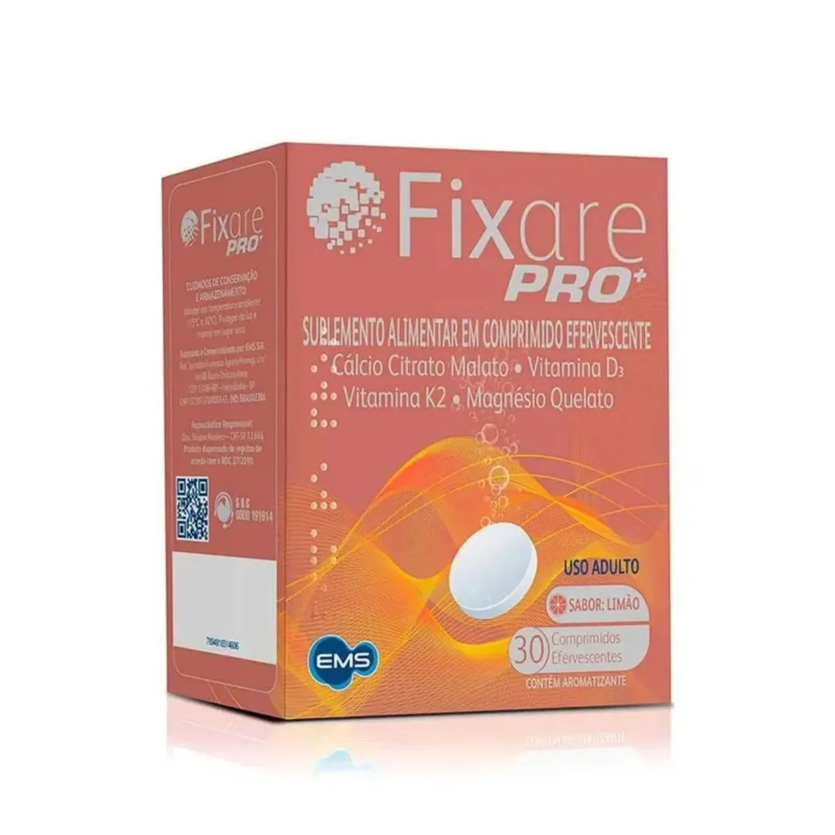 Suplemento Alimentar Cálcio Fixare Pro+ Limão 30 comprimidos efervescentes - imagem 1