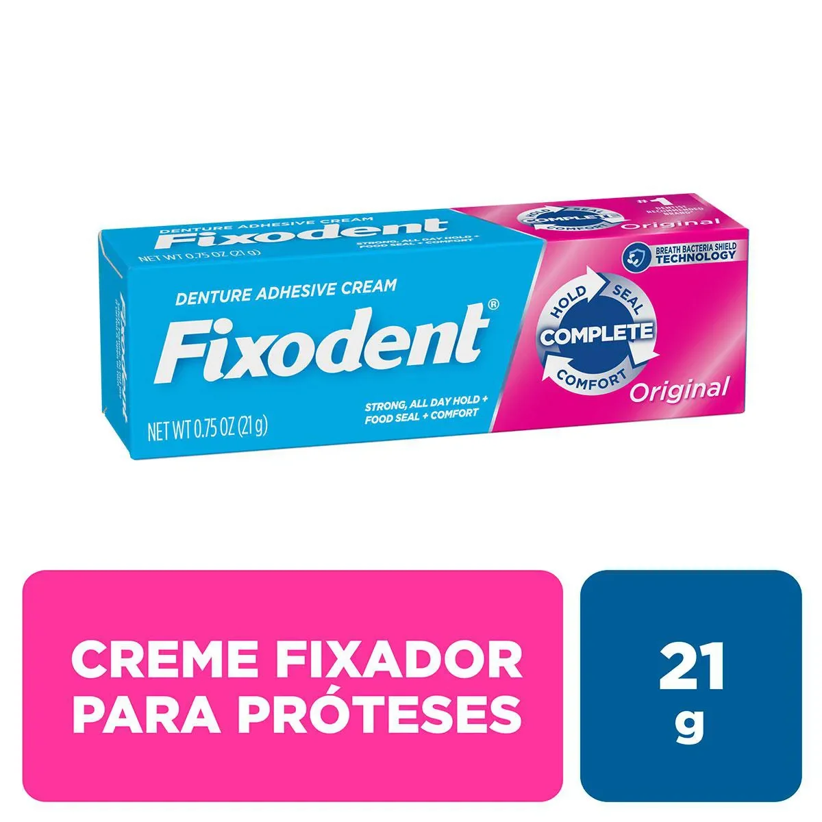 Creme Fixador de Dentadura Fixodent Original com 21g - imagem 1