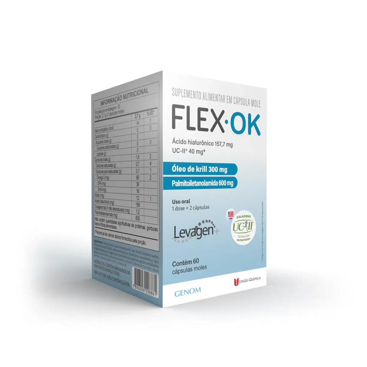 Colágeno Flex Ok com Ácido Hialurônico 60 Cápsulas - imagem 1