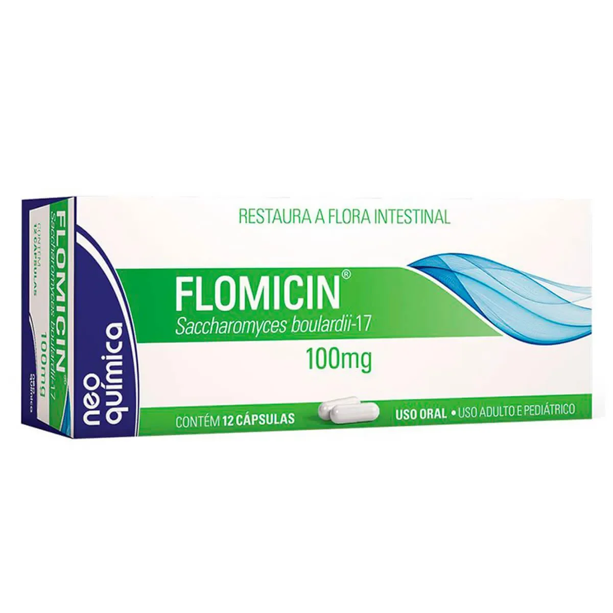 Probiótico Flomicin 100mg 12 cápsulas - imagem 1