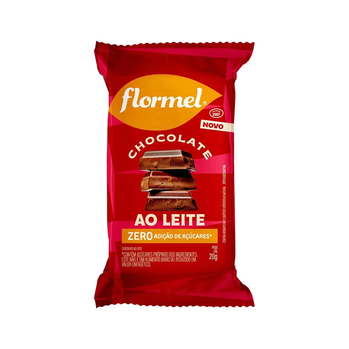 Chocolate Ao Leite Flormel Zero Açúcar 20g - imagem 1