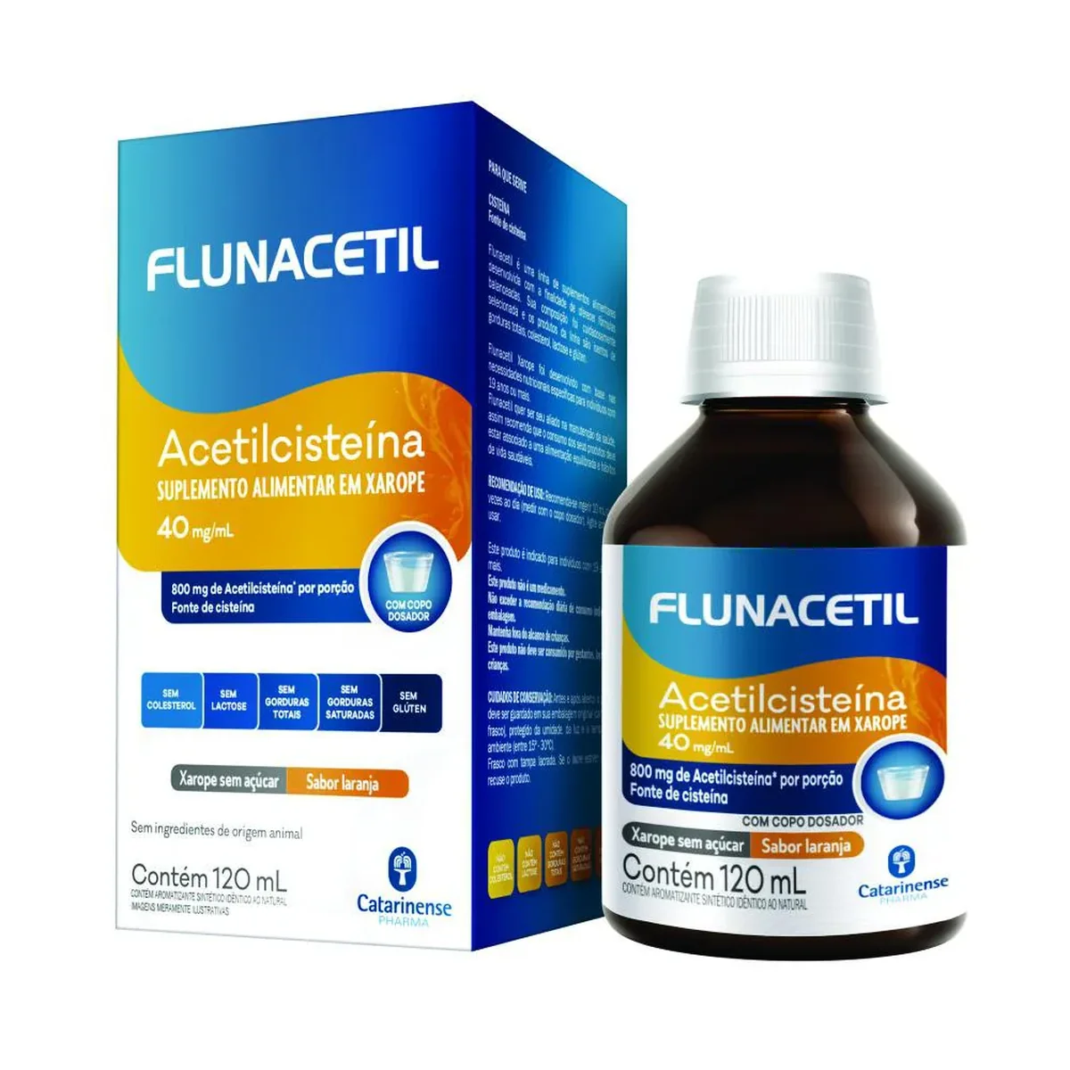 Flunacetil Acetilcisteína 40mg/ml Xarope 120ml - imagem 1