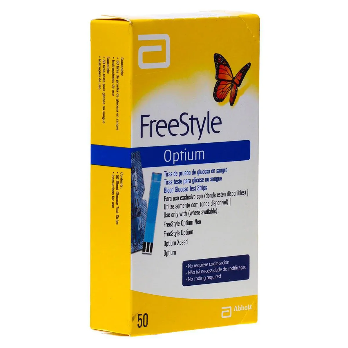 Tiras para Teste de Glicemia Freestyle Optium 50 Unidades - imagem 1