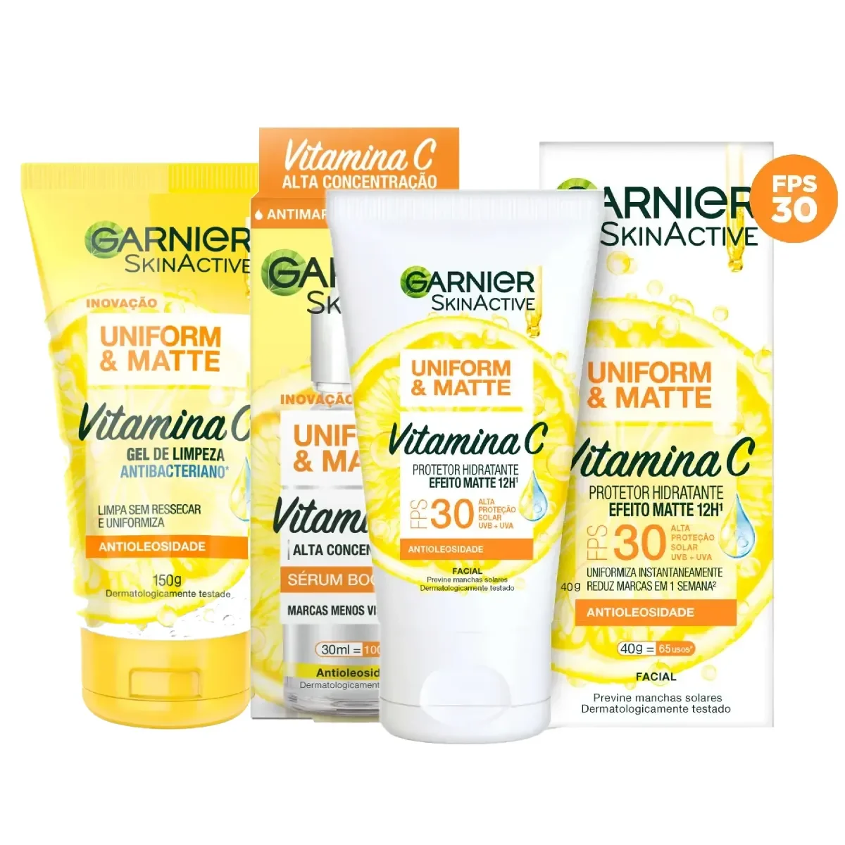 Kit Garnier Rotina Completa - Gel de Limpeza + Sérum + Protetor Hidratante Facial, - imagem 1