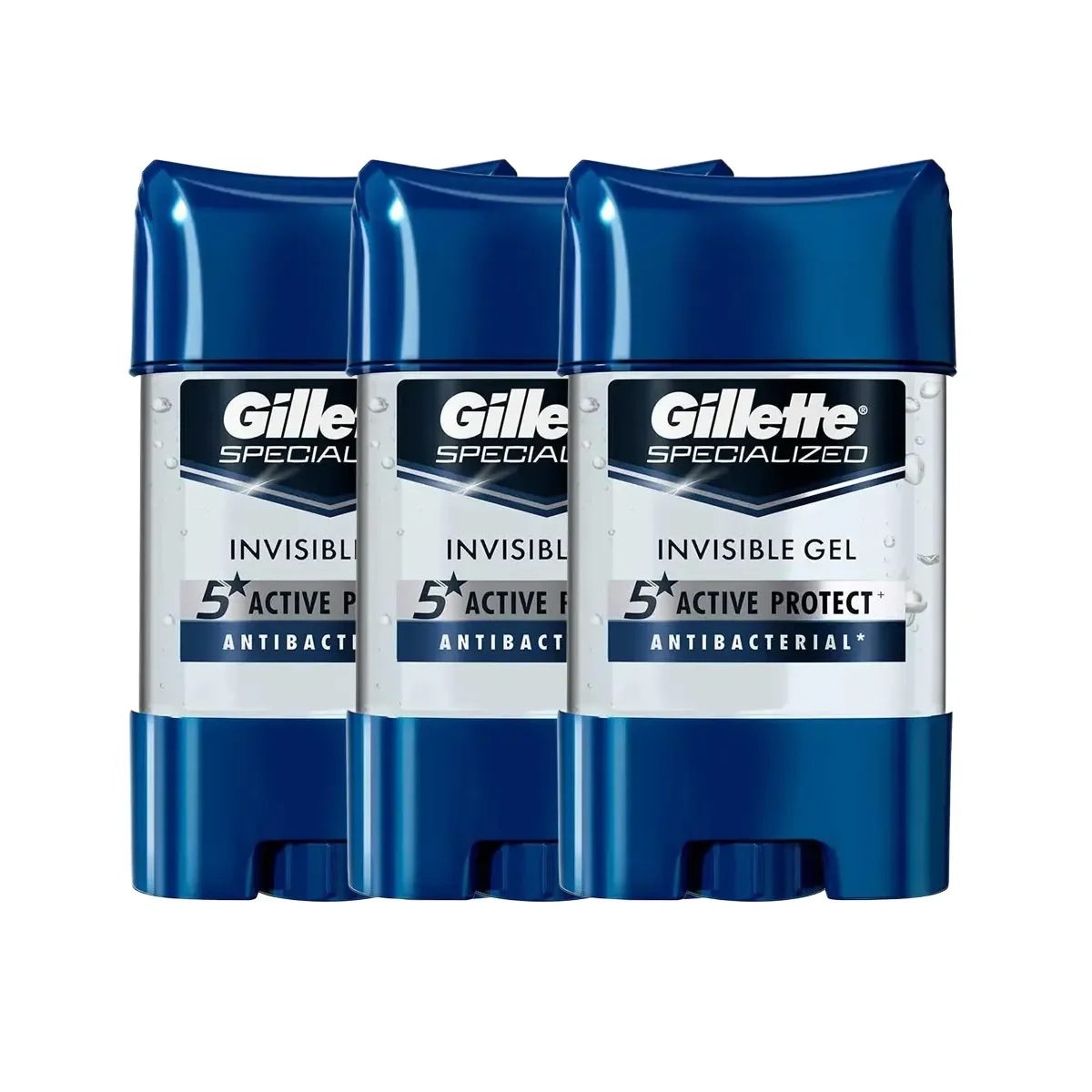 Kit Desodorante Antitranspirante Stick Gel Gillette Specialized Gel Invisível Masculino 82g 3 unidades - imagem 1