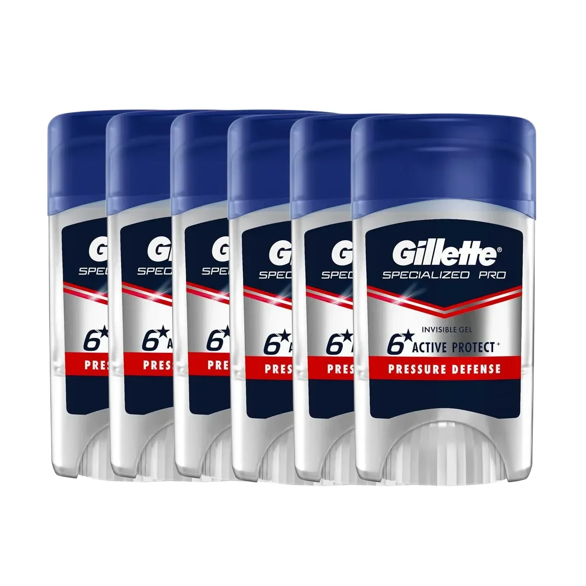 Kit Desodorante Antitranspirante Stick Gillette Specialized Pro Invisble Gel Pressure Defense Masculino 48h 45g 6 unidades - imagem 1