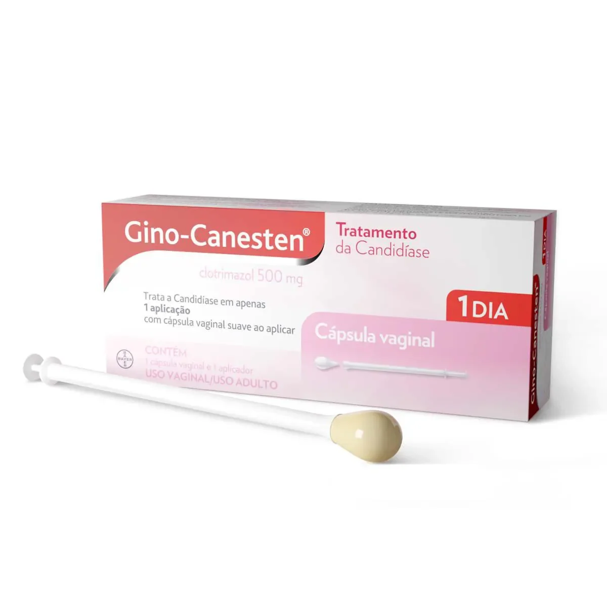 Gino Canesten Cápsula Vaginal 500mg - 1 Unidade + 1 Aplicador - imagem 1