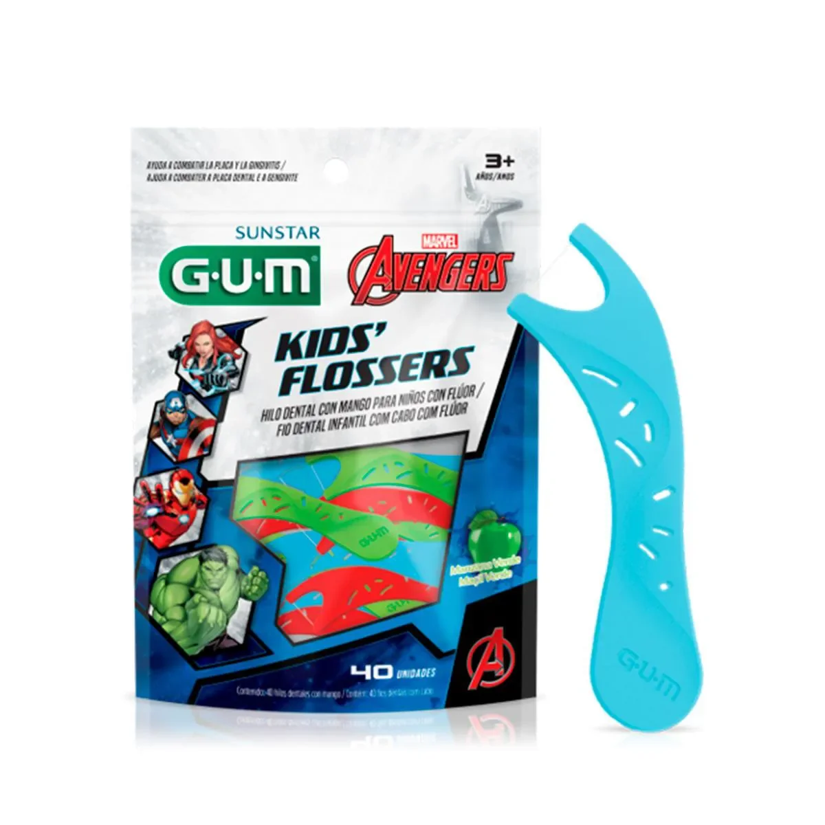 Fio Dental Infantil G.U.M Avengers 40 unidades - imagem 1