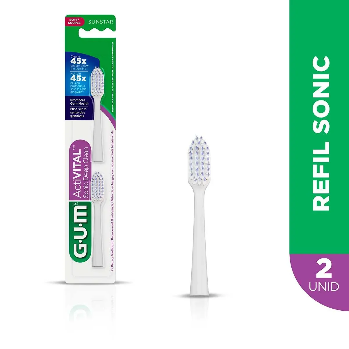 Refil Escova de Dente ActiVITAL Sonic Deep Clean com 2 unidades - imagem 1