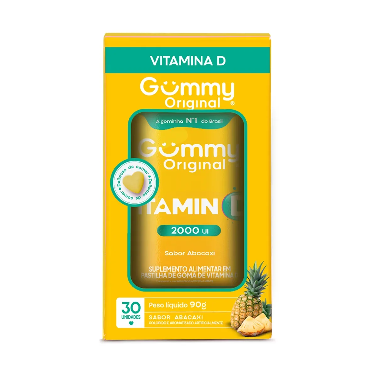 Vitamina D 2.000UI Gummy Vitamin D Abacaxi 30 gomas - imagem 1