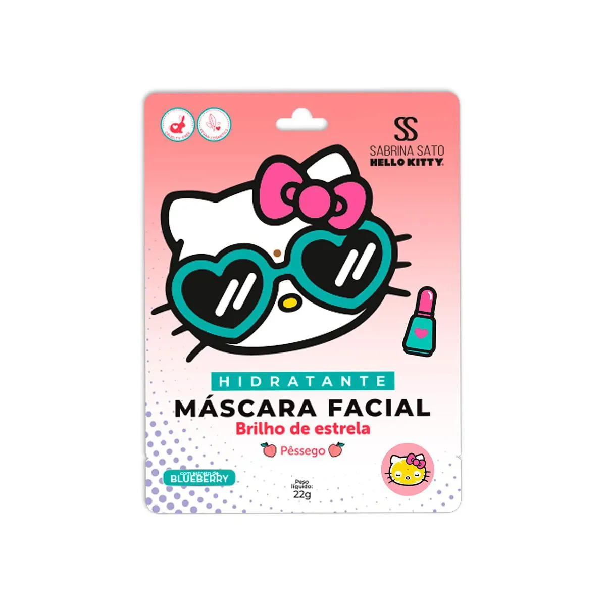 Máscara Hidratante Facial Sabrina Sato Hello Kitty Brilho de Estrela Pêssego 22g - imagem 1