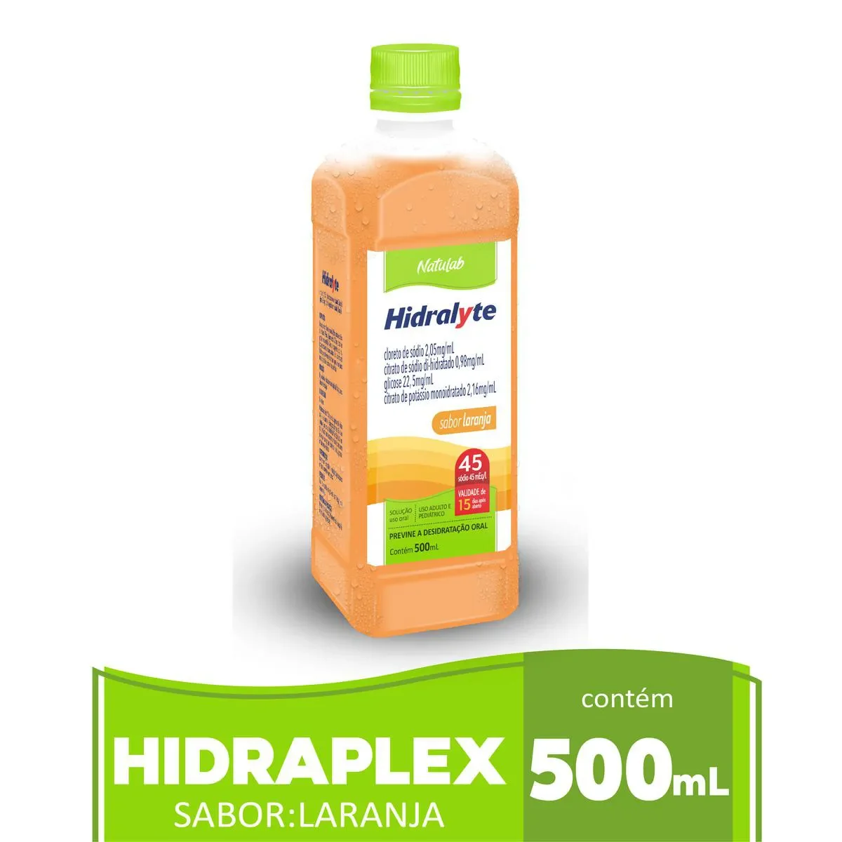 Hidralyte 45 Natulab Sabor Laranja 500ml - imagem 1