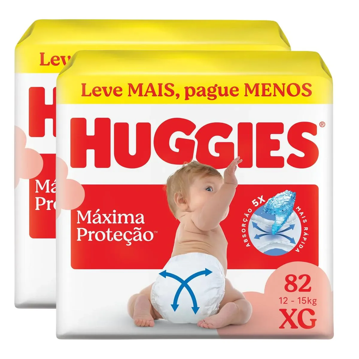 Kit Fralda Huggies Supreme Care XG 2 Pacotes de 82 unidades cada - imagem 1