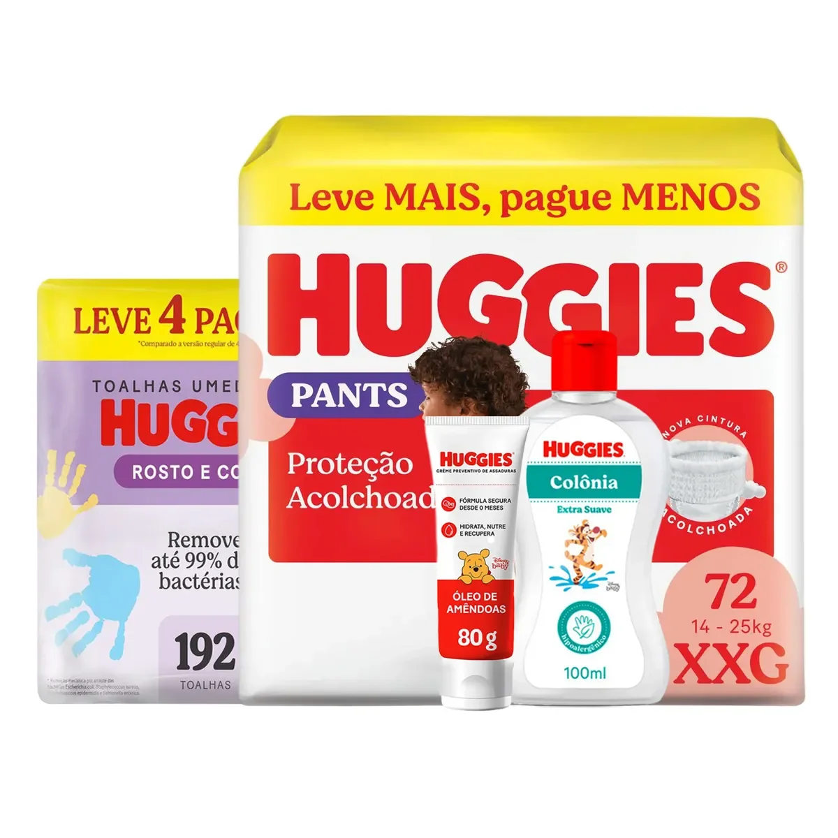 Kit Chá de Bebê Huggies Pants XXG Troca de Fralda com Colônia - imagem 1