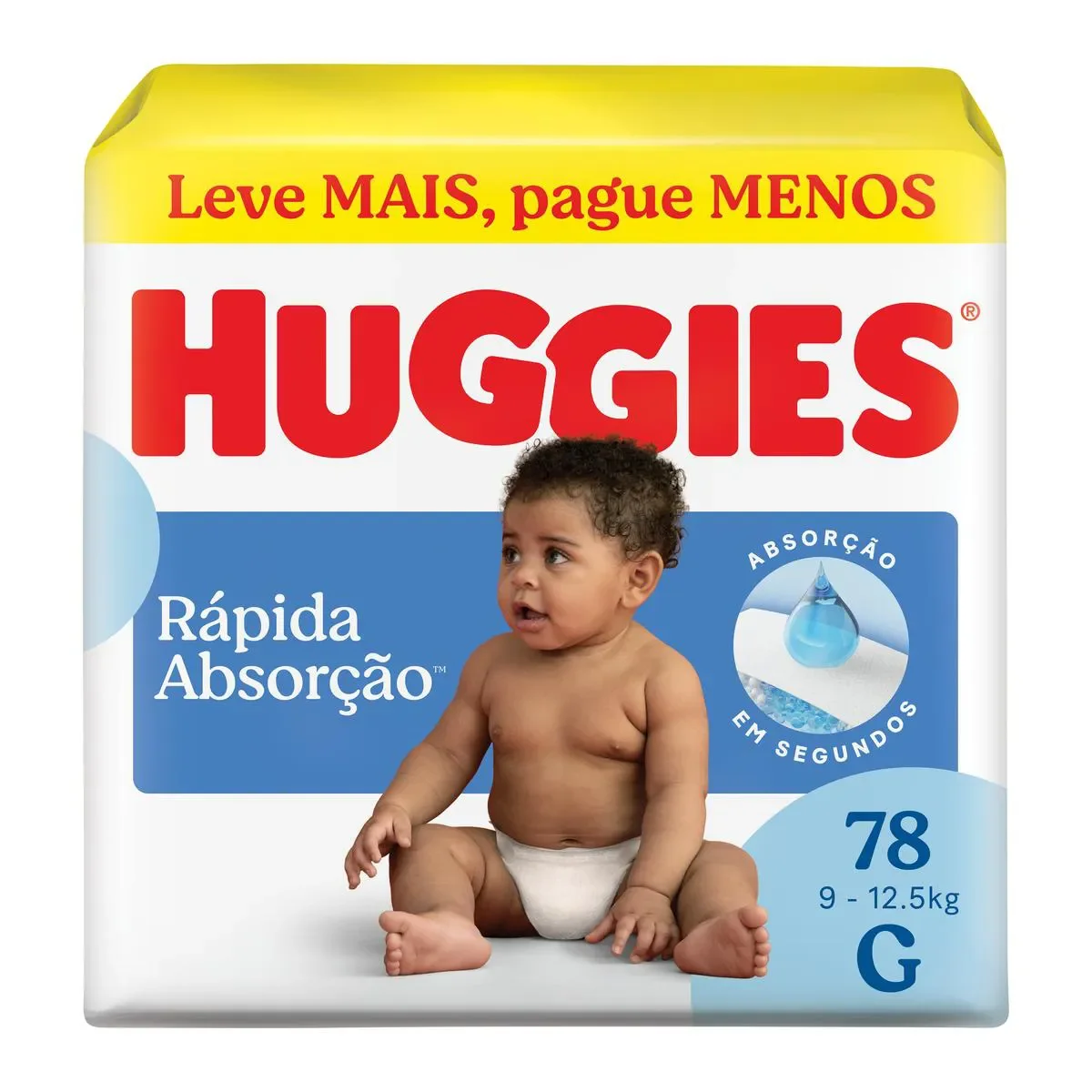 Fralda Huggies Rápida Absorção 78 unidades - imagem 1