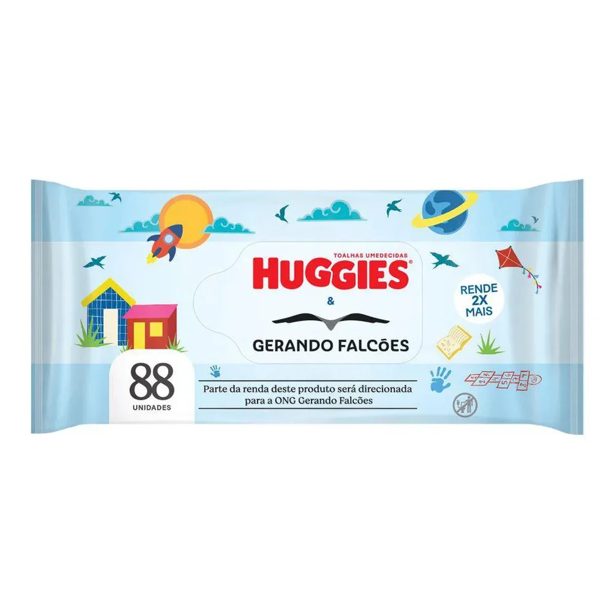 Lenço Umedecido Huggies Gerando Falcões 88 unidades - imagem 1