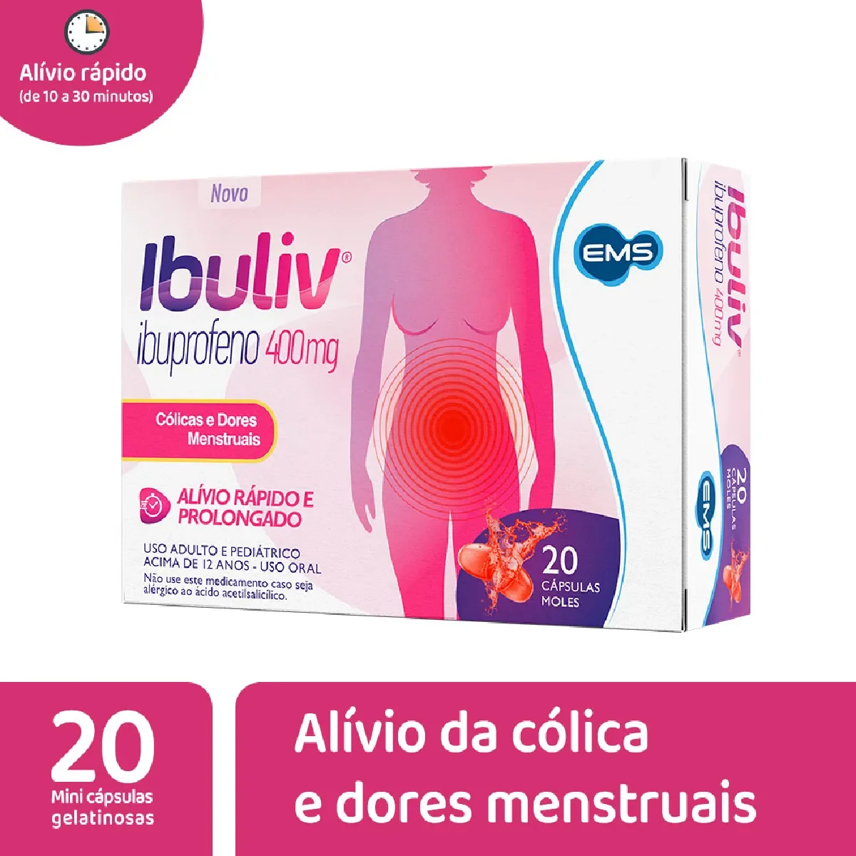 Ibuliv Ibuprofeno 400mg 20 Cápsulas - imagem 1