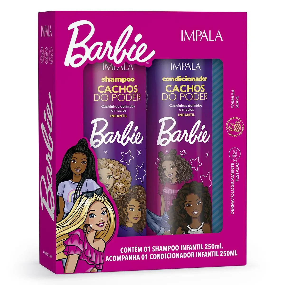 Kit Impala Barbie Cachos do Poder Shampoo + Condicionador 250ml cada - imagem 1