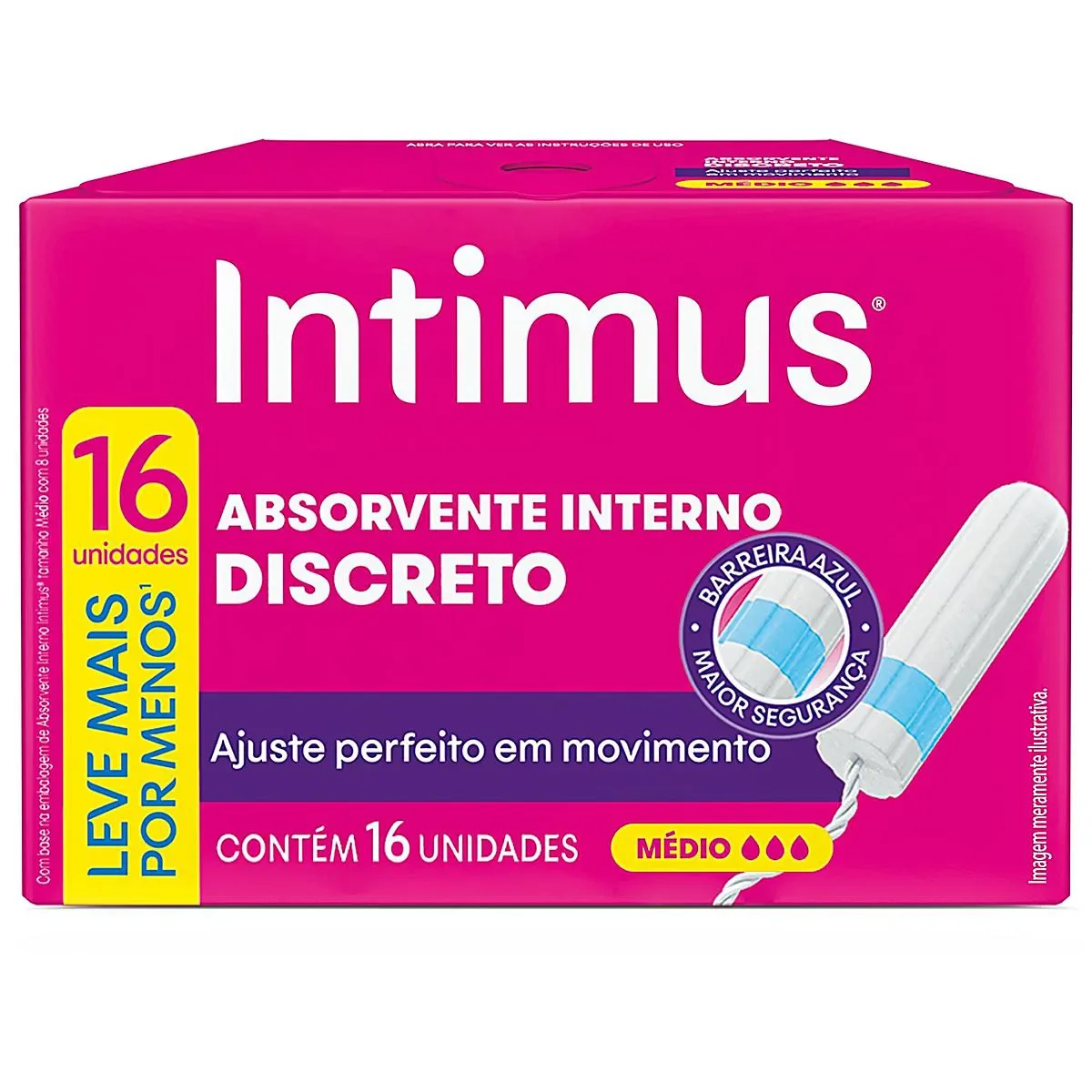 Absorvente Interno Intimus Discreto Médio 16 unidades - imagem 1