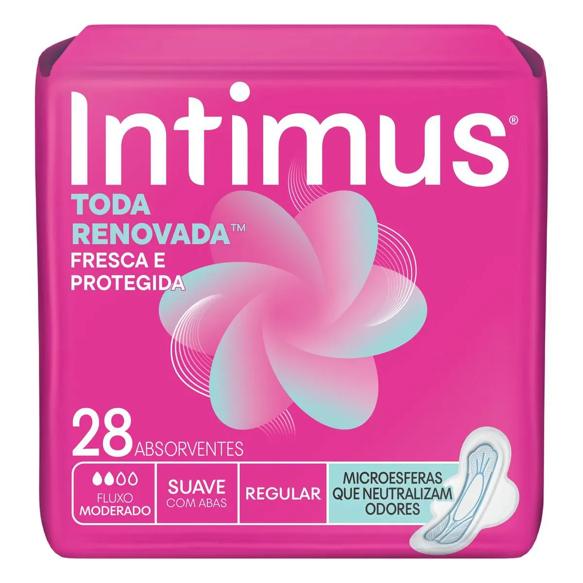 Absorvente Intimus Toda Renovada Suave Com Abas 28 unidades - imagem 1