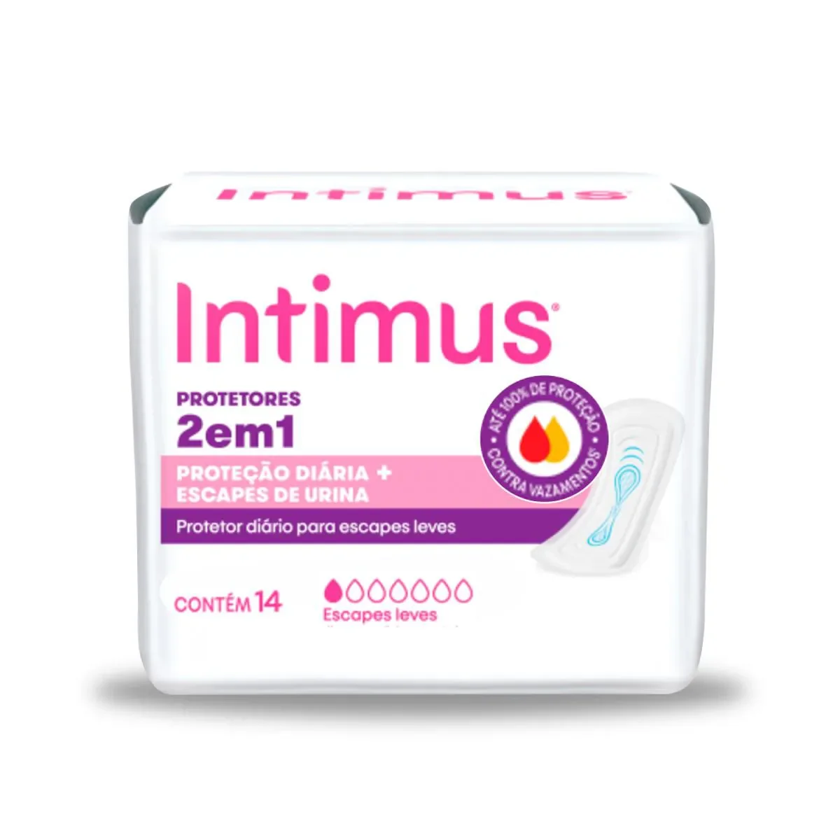 Protetor Diário Intimus 2 em 1 com 14 Unidades - imagem 1