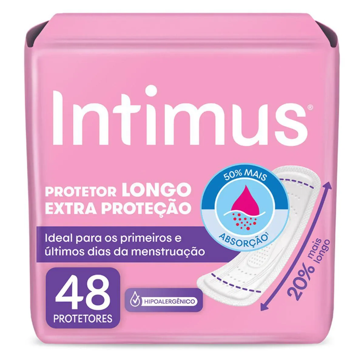 Protetor Diário Intimus Extra Proteção Longo 48 unidades - imagem 1