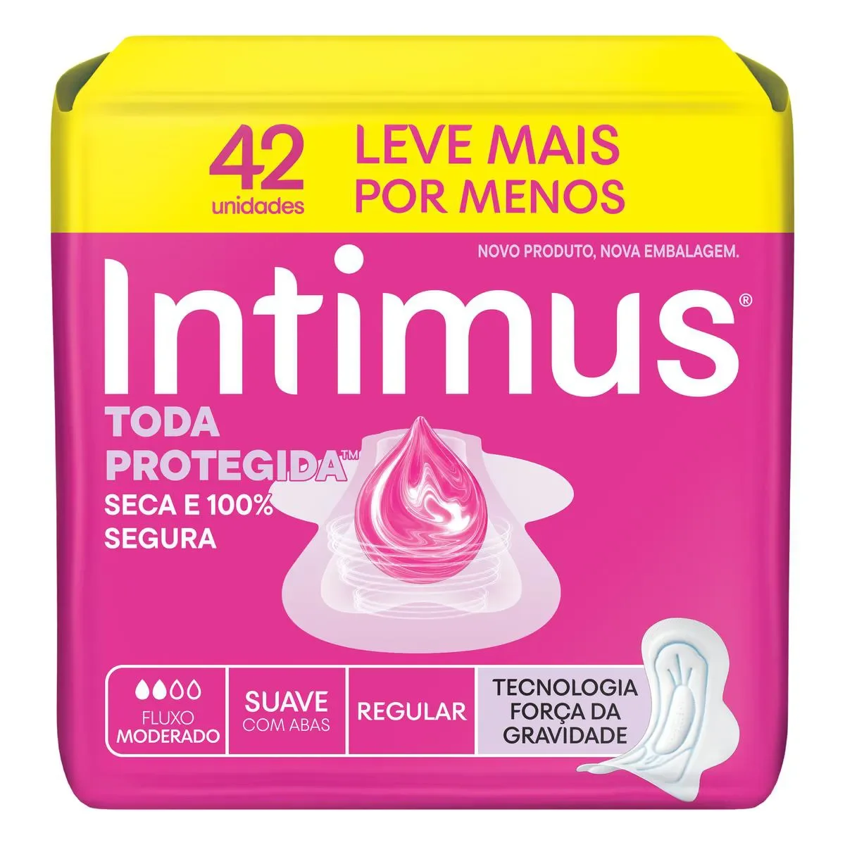 Absorvente Intimus Toda Protegida Cobertura Suave Com Abas 42 unidades - imagem 1