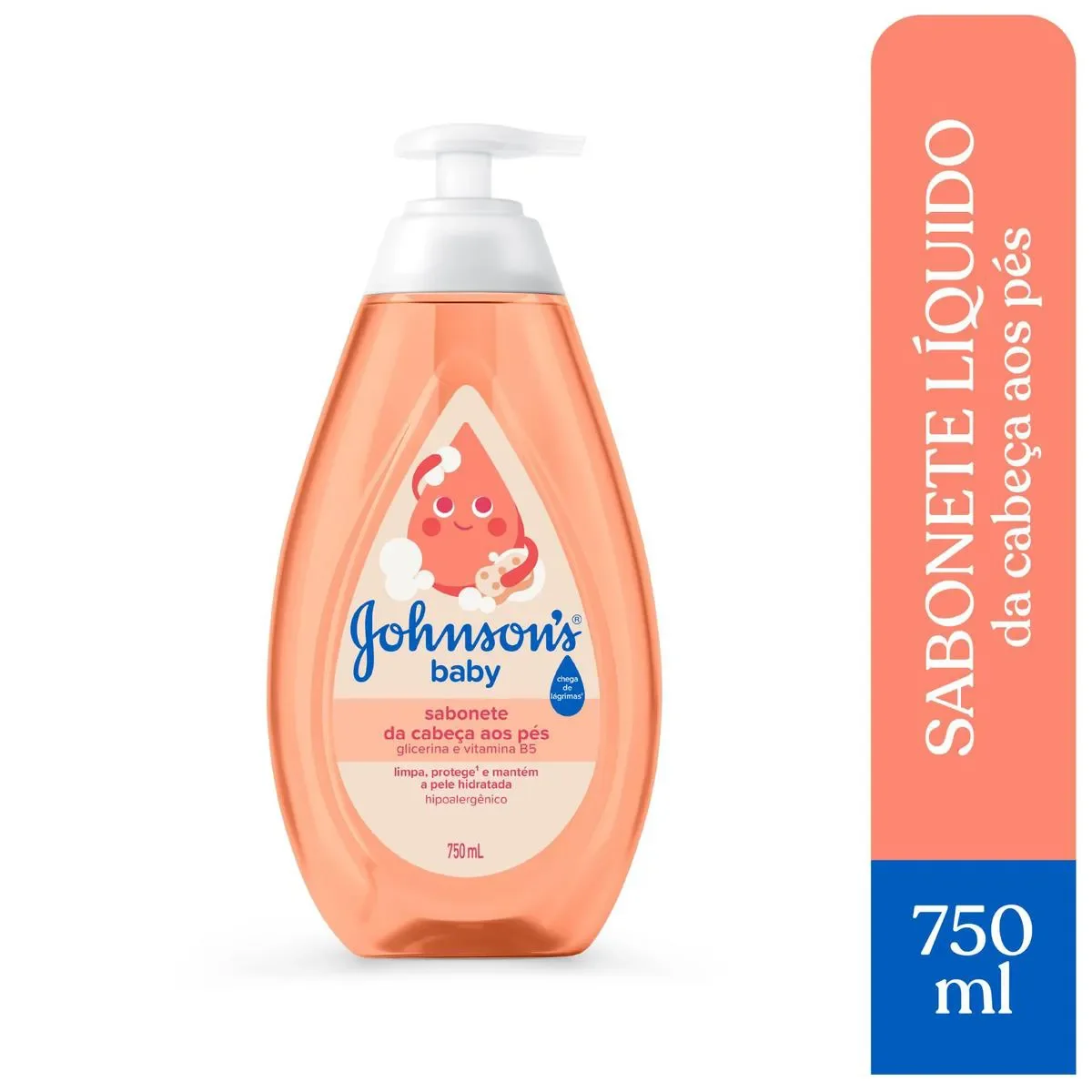 Sabonete Líquido de Glicerina Johnson's Baby da Cabeça aos Pés com 750ml - imagem 1