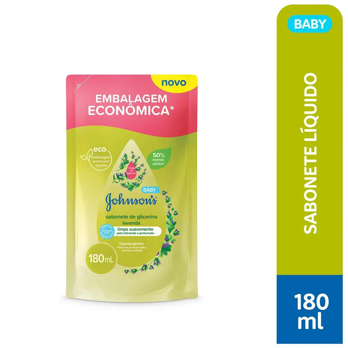 Refil Sabonete Líquido de Glicerina Johnson’s Baby Lavanda 180ml - imagem 1