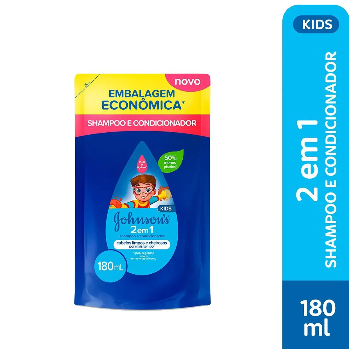 Refil Shampoo e Condicionador Johnson's 2 em 1 180ml - imagem 1
