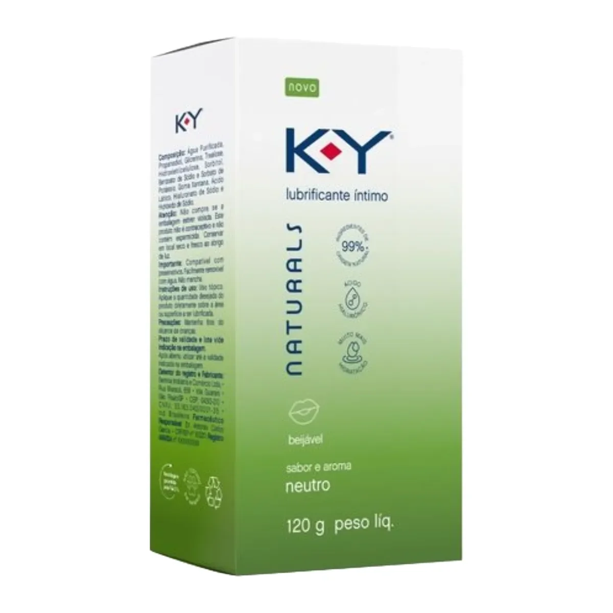 Lubrificante Íntimo K-Y Naturals Neutro 120g - imagem 1
