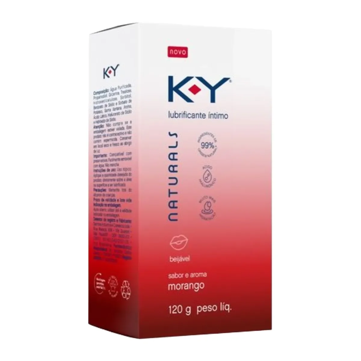 Lubrificante Íntimo K-Y Naturals Morango 120g - imagem 1