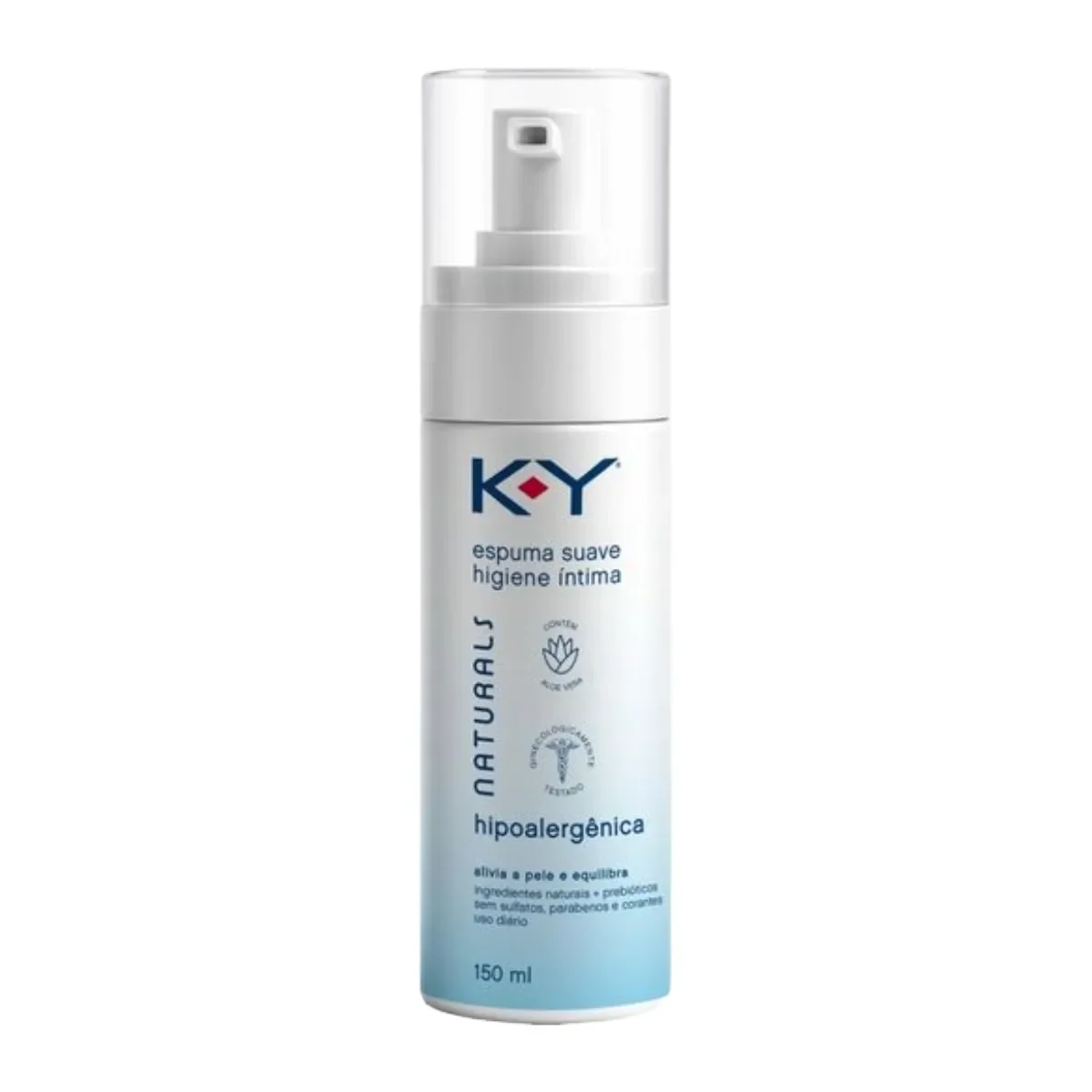 Espuma Suave Higiene Íntima K-Y Naturals Hipoalergênica 150ml - imagem 1