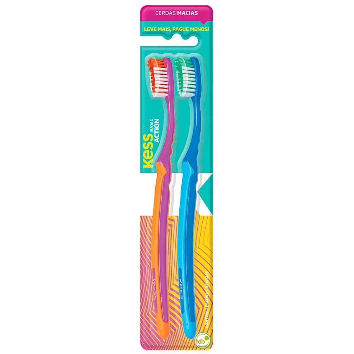 Kit Escova de Dente Kess Basic Action 2 Unidades - imagem 1