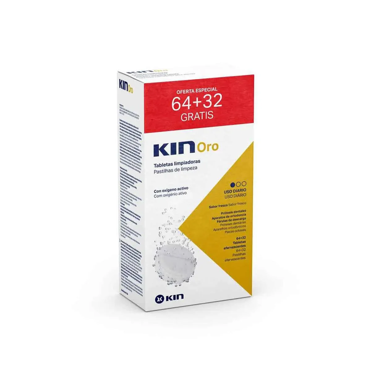 Kin Oro Pastilha Efervescente de Limpeza 96 unidades - imagem 1