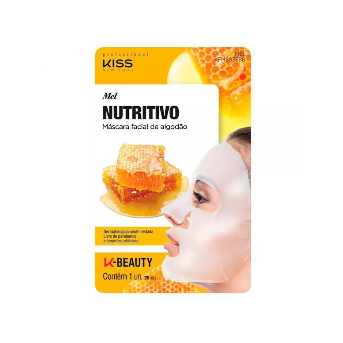 Máscara Facial de Algodão KIss NY Mel Nutritivo com 1 unidade - imagem 1